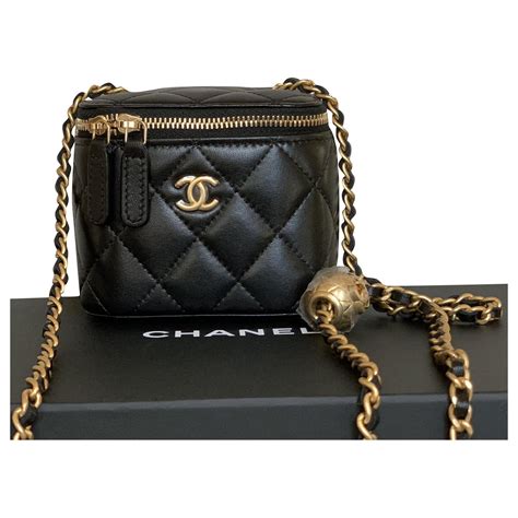 chanel black side purse|chanel black purse small.